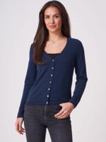 Basic fijngebreid vest met V-hals van biologisch cashmere