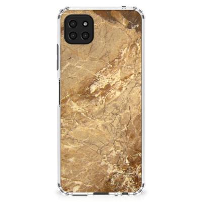 Samsung Galaxy A22 5G Anti-Shock Hoesje Marmer Creme Samsung Galaxy A22 5G Anti-Shock Hoesje Marmer Creme