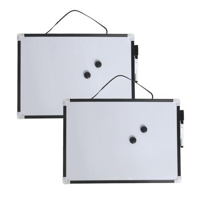 Whiteboard/memobord magnetisch - 2x - mini - 23 x 18 cm - met marker en magneten