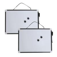 Whiteboard/memobord magnetisch - 2x - mini - 23 x 18 cm - met marker en magneten Whiteboard/memobord magnetisch - 2x - mini - 23 x 18 cm - met marker en magneten