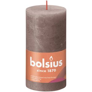 Bolsius kaars rustiek shine 13x7 cm taupe