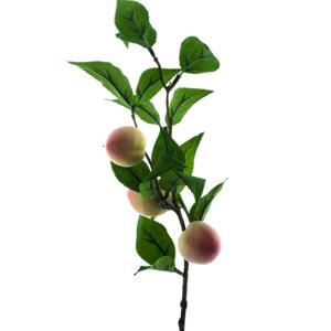 Kunstbloem fruit tak Perzik - 40 cm - losse steel - kunst zijdebloemen