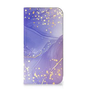 Bookcase voor iPhone 15 Plus Watercolor Paars