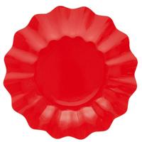 Feestbordjes met schulprand - 8x - rood - rond - karton - 27cm