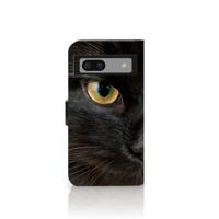 Google Pixel 8A Telefoonhoesje met Pasjes Zwarte Kat