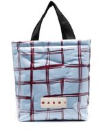 Marni sac cabas matelassé à carreaux - Bleu