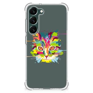 Samsung Galaxy S23 Plus Stevig Bumper Hoesje Cat Color