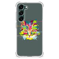 Samsung Galaxy S23 Plus Stevig Bumper Hoesje Cat Color - thumbnail