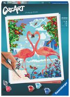 Schilderen op nummers CreArt Flamingo Love - thumbnail