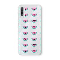 Smiley watermeloenprint: Samsung Galaxy A70 Transparant Hoesje