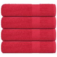 VidaXL Douchehanddoeken 4 st 70x140 cm 360 g/m² 100% katoen rood