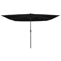 VidaXL Tuinparasol zwart 295 x 295 x 245 cm polyester en staal