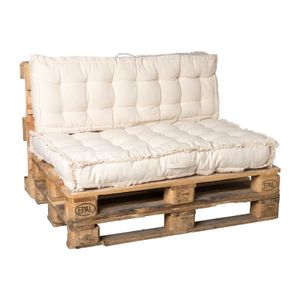 Luxe palletkussens 120x80 cm - naturel - set van 2