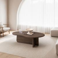Organische Salontafel Otis 110 x 50cm, kleur bruin notenhout