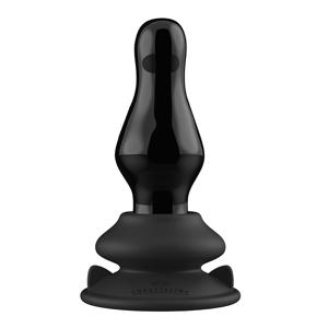 Missy - Glass Vibrator - With Suction Cup and Remote - Rechargeable - 10 Speed - Black