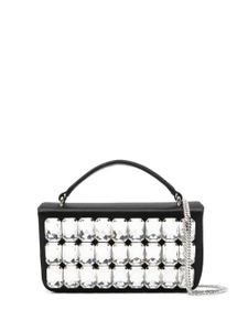 Moschino mini sac à ornements en cristal - Noir