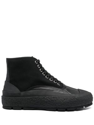 Jil Sander baskets montantes à design à empiècements - Noir