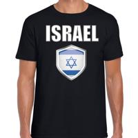 Israel vlag thema landen t-shirt - zwart - voor heren - Supporters kleding - korte mouwen