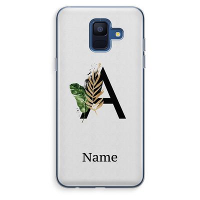 Charcoal Flora: Samsung Galaxy A6 (2018) Transparant Hoesje