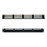 Patch Panel 24 UTP-Poorten Categorie 6 NANOCABLE 10.21.3124 19" RJ45 Zwart