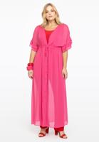 Yoek Cardi-jurk met ruches | Roze | Maat 42/44
