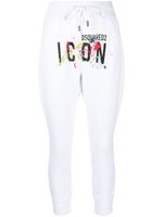 DSQUARED2 pantalon de jogging Icon à effet taches de peinture - Blanc