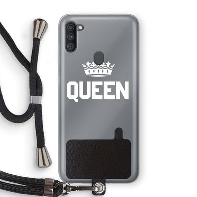 Queen zwart: Samsung Galaxy A11 Transparant Hoesje met koord