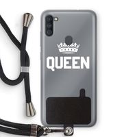 Queen zwart: Samsung Galaxy A11 Transparant Hoesje met koord