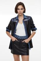 Slim fit minirok met dubbele tailleband - BLACK - XS