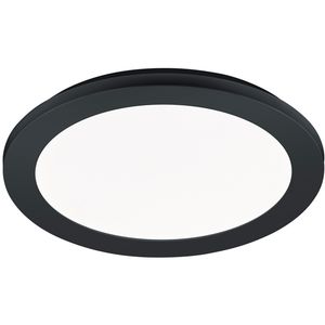 LED Plafondlamp - Badkamerlamp - Trion Camy - Opbouw Rond 13W - Spatwaterdicht IP44 - Dimbaar - Warm Wit 3000K - Mat Zwart