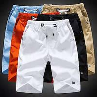 Voor heren Boardshorts Lange zwembroeken Strandshorts Casual korte broek Trekkoord Elastische taille Effen Voor buiten Sport Knielengte Dagelijks Recreatiesport Katoen Casual / sportief Sportkleding Lightinthebox - thumbnail