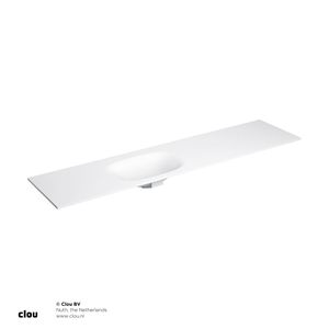 Clou Hammock Wastafelblad Enkele Waskom Links 200cm Compositie 38 Aluite Mat Wit