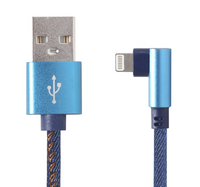 8-Pin kabel 1 meter Denim Blue Jeans, hoekconnector