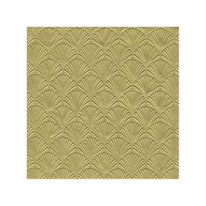 Servet Luxe - 48x - 3-laags - met schub patroon - goud - 33 x 33 cm