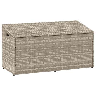 Tuinbox 110x50x58 cm poly rattan lichtgrijs