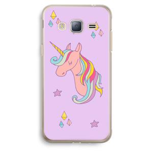 Roze eenhoorn: Samsung Galaxy J3 (2016) Transparant Hoesje