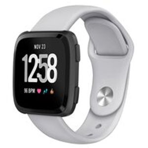 Fitbit Versa 1 / 2 & Lite siliconen bandje - Maat: Small - Grijs