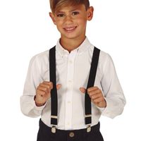 Carnaval verkleed bretels voor kinderen - zwart - verkleed accessoires - jongens en meisjes   -