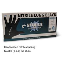 Nitrile wegwerphandschoenen zwart 50st M (8) - thumbnail