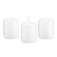 10x Witte cilinderkaars/stompkaars 6 x 8 cm 29 branduren