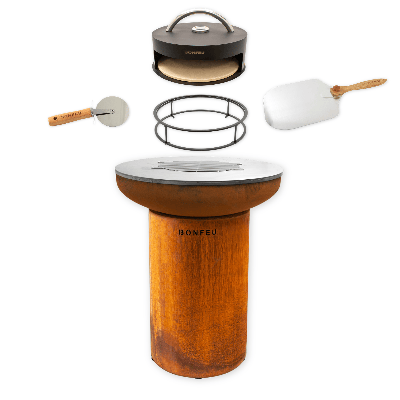 Pakketdeal BonFeu BonBiza corten + pizzaoven + standaard + pizzaschep + pizzasnijder Pakketdeal BonFeu BonBiza corten + pizzaoven + standaard + pizzaschep + pizzasnijder