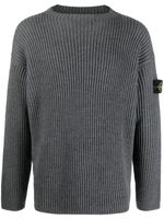 Stone Island pull nervuré à patch Compass - Gris