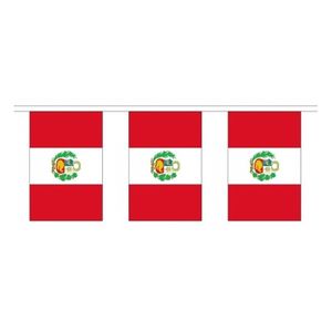 Peru vlaggenlijn van stof 3 m