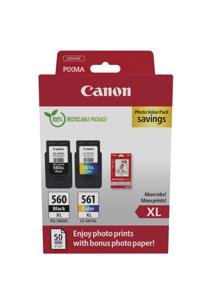 Canon Inktcartridge CRG PG-560XL/CL-561XL Photo Value Pack Origineel 2-pack Zwart, Cyaan, Magenta, Geel 3712C008