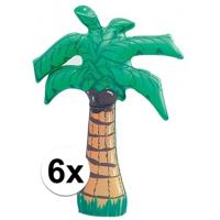 Opblaasbare decoratie palmboom - 6x - kunststof - groen - H45 cm
