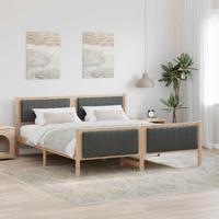Bedframe Bruin en donkergrijs 180 x 200 cm Massief grenenhout
