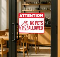 no pet allowed sign etalage sticker
