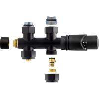 Thermostatische Radiator Aansluitset Zwart Recht M30x16/2 Middenaansluiting