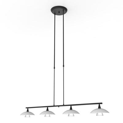 Steinhauer Eetkamer hanglampTallerken 4-lichts zwart met wit - 2658ZW