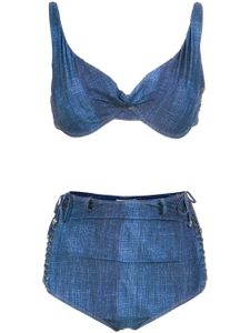 Amir Slama high waist denim bikini set - Bleu